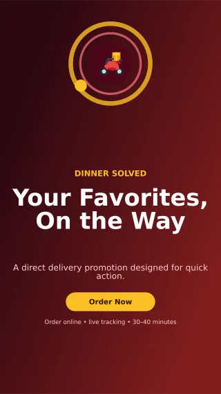 Orbit Food Delivery Story — editable black restaurant template, story / reel
