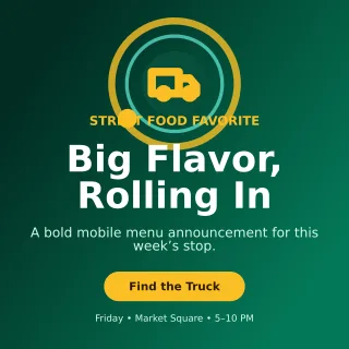 Orbit Food Truck Social Post — editable black restaurant template, instagram post