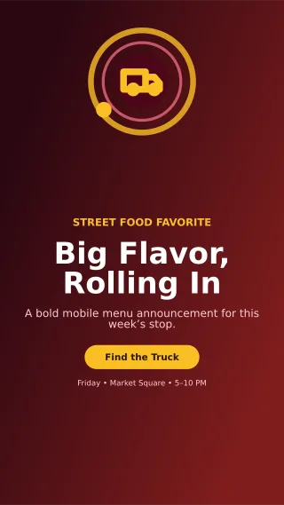 Orbit Food Truck Story — editable black restaurant template, story / reel
