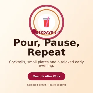 Orbit Happy Hour Social Post — editable white restaurant template, instagram post