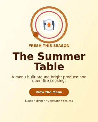 Orbit Seasonal Menu Offer Poster — editable white restaurant template, instagram portrait
