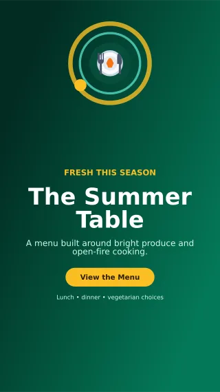 Orbit Seasonal Menu Story — editable black restaurant template, story / reel