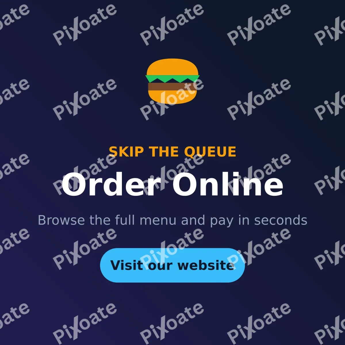 Order Online Order Online — editable blue restaurant template, instagram post