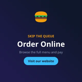 Order Online — editable blue restaurant template, instagram post