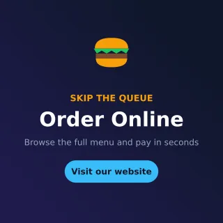 Order Online — editable blue restaurant template, instagram post