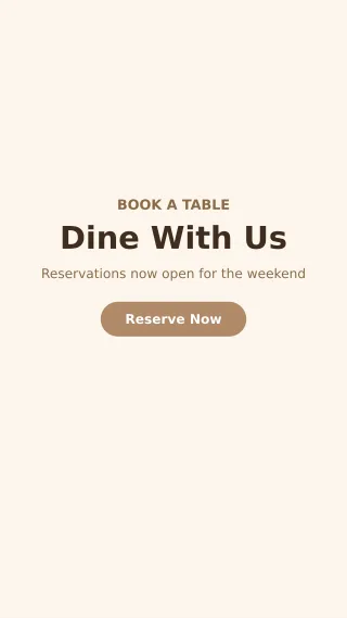 Reservation — editable white restaurant template, story / reel