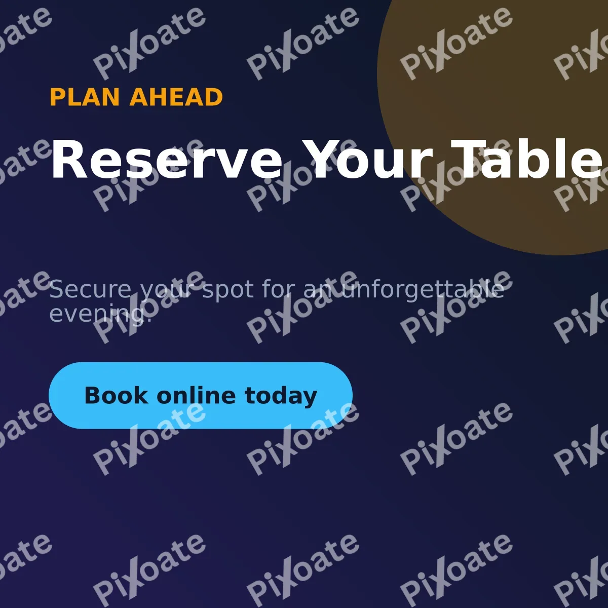 Reservation Reservation — editable blue restaurant template, instagram post