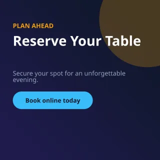 Reservation — editable blue restaurant template, instagram post