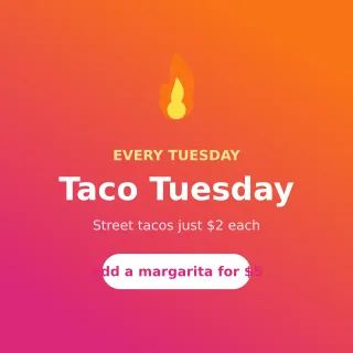 Taco Tuesday — editable pink restaurant template, instagram post
