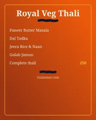 Thali Special — editable brown restaurant template, instagram portrait