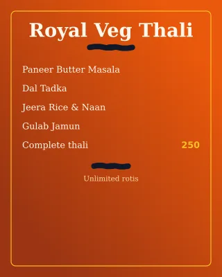 Thali Special — editable brown restaurant template, instagram portrait