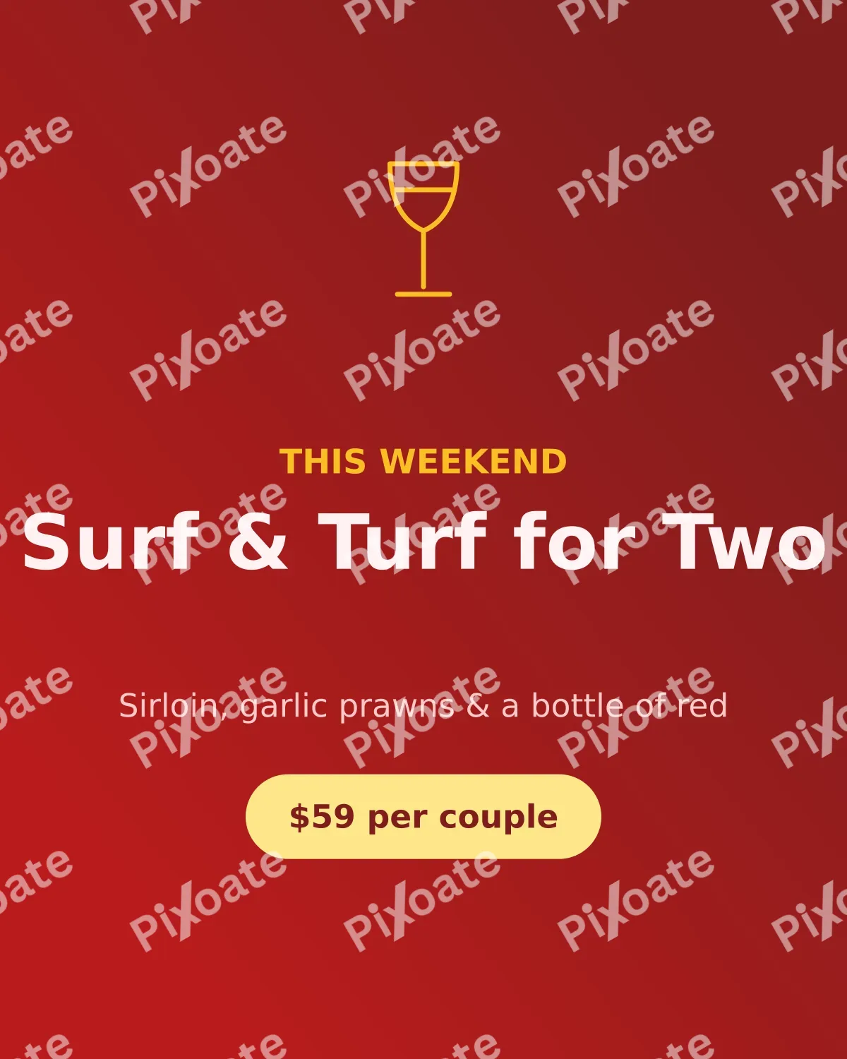Weekend Special Weekend Special — editable red restaurant template, instagram portrait