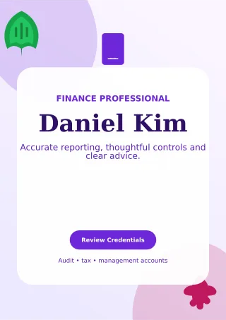 Botanical Accountant Resume One-page Resume — editable white résumé and career template, a4 print