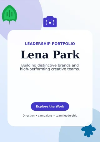 Botanical Creative Director Resume Professional CV — editable white résumé and career template, a4 print
