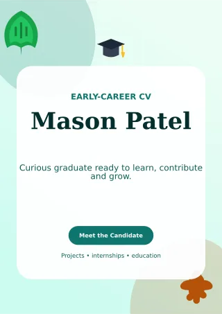 Botanical Graduate Resume Creative Resume — editable white résumé and career template, a4 print