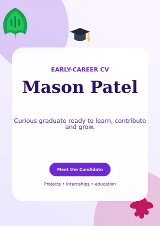 Botanical Graduate Resume One-page Resume — editable white résumé and career template, a4 print