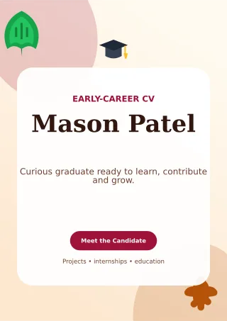 Botanical Graduate Resume Professional CV — editable white résumé and career template, a4 print