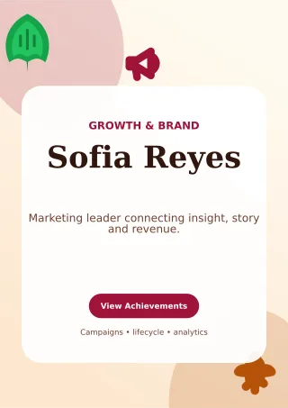 Botanical Marketing Manager Resume Creative Resume — editable white résumé and career template, a4 print