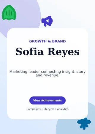 Botanical Marketing Manager Resume Professional CV — editable white résumé and career template, a4 print
