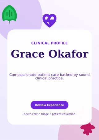 Botanical Nurse Resume Professional CV — editable white résumé and career template, a4 print