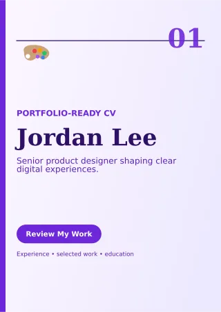 Editorial Product Designer Resume One-page Resume — editable white résumé and career template, a4 print
