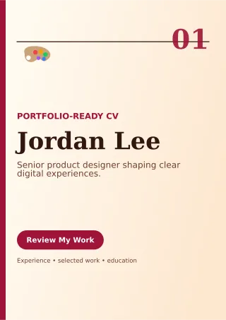 Editorial Product Designer Resume Professional CV — editable white résumé and career template, a4 print