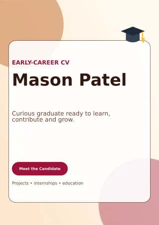 Glass Graduate Resume One-page Resume — editable white résumé and career template, a4 print