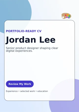 Glass Product Designer Resume Professional CV — editable white résumé and career template, a4 print