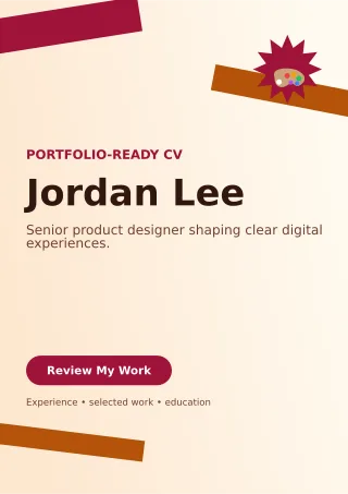 Kinetic Product Designer Resume One-page Resume — editable white résumé and career template, a4 print