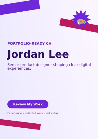 Kinetic Product Designer Resume Professional CV — editable white résumé and career template, a4 print