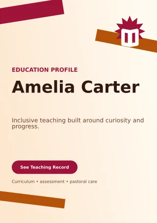 Kinetic Teacher Resume One-page Resume — editable white résumé and career template, a4 print