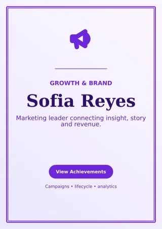 Luxe Marketing Manager Resume One-page Resume — editable white résumé and career template, a4 print