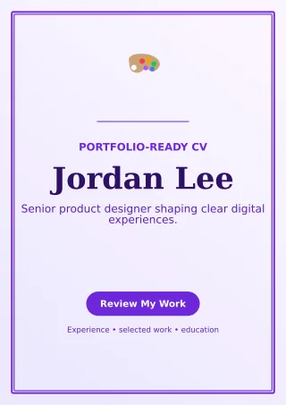 Luxe Product Designer Resume Professional CV — editable white résumé and career template, a4 print