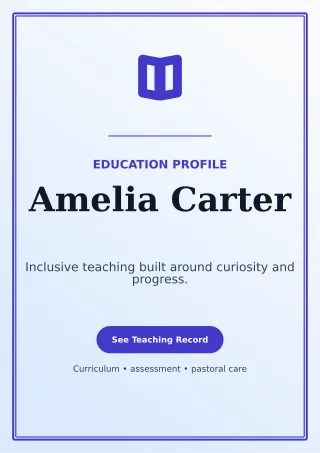 Luxe Teacher Resume Creative Resume — editable white résumé and career template, a4 print
