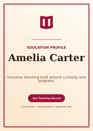 Luxe Teacher Resume One-page Resume — editable white résumé and career template, a4 print
