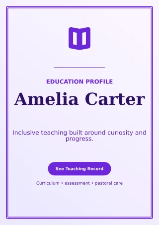 Luxe Teacher Resume Professional CV — editable white résumé and career template, a4 print