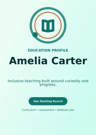 Orbit Teacher Resume Creative Resume — editable white résumé and career template, a4 print
