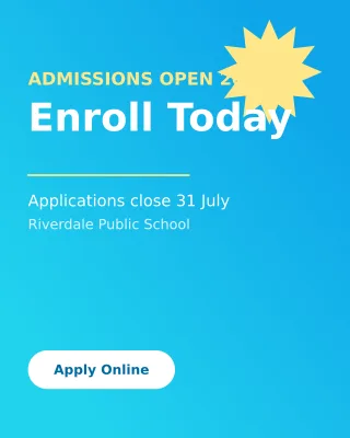Admissions Open — editable blue school template, instagram portrait