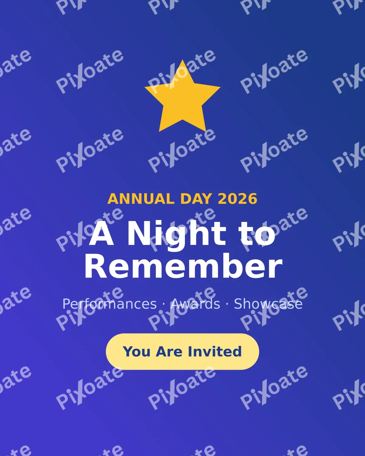 Annual Day Annual Day — editable blue school template, instagram portrait