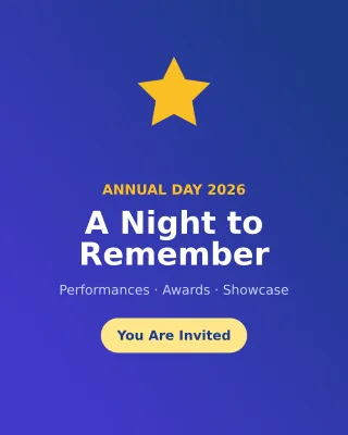 Annual Day — editable blue school template, instagram portrait