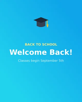 Back to School — editable blue school template, instagram portrait