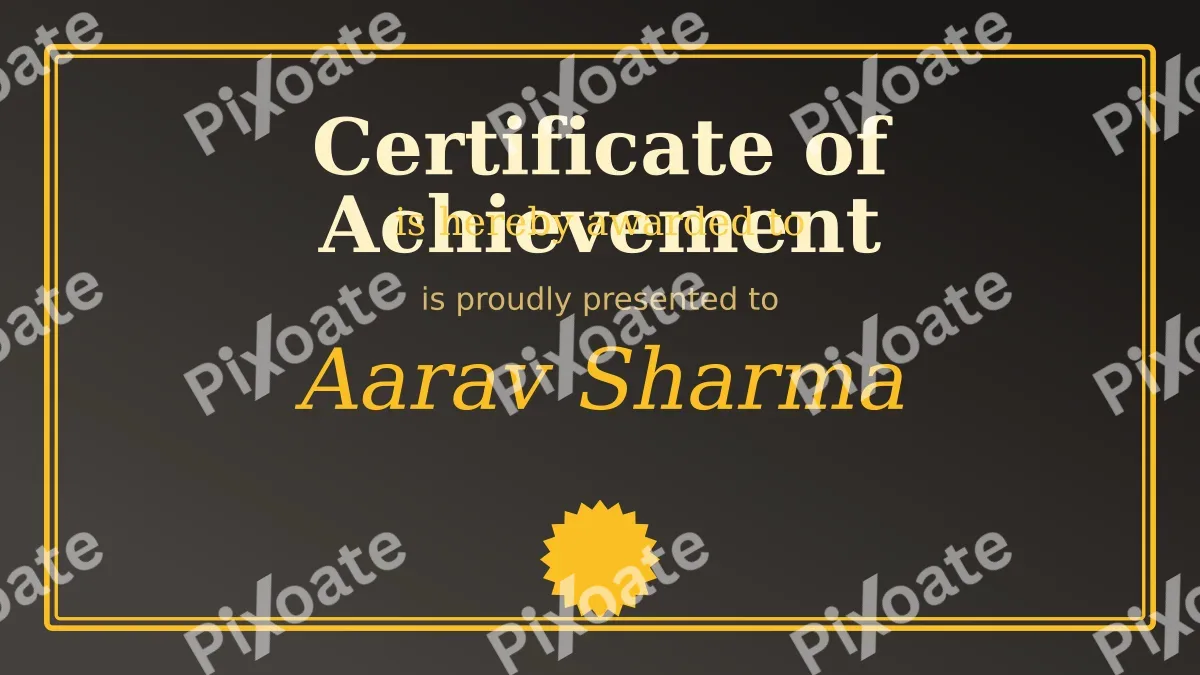 Certificate of Achievement Certificate of Achievement — editable black school template, youtube thumbnail