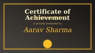 Certificate of Achievement — editable black school template, youtube thumbnail