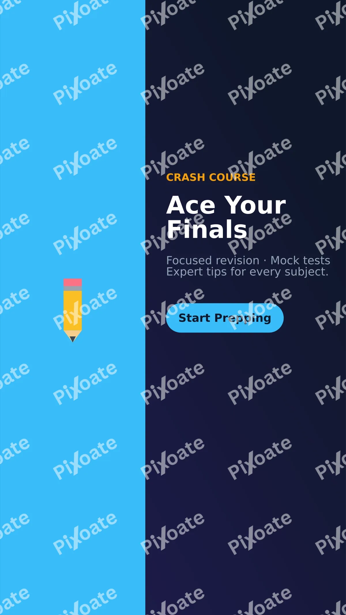 Exam Prep Exam Prep — editable blue school template, story / reel