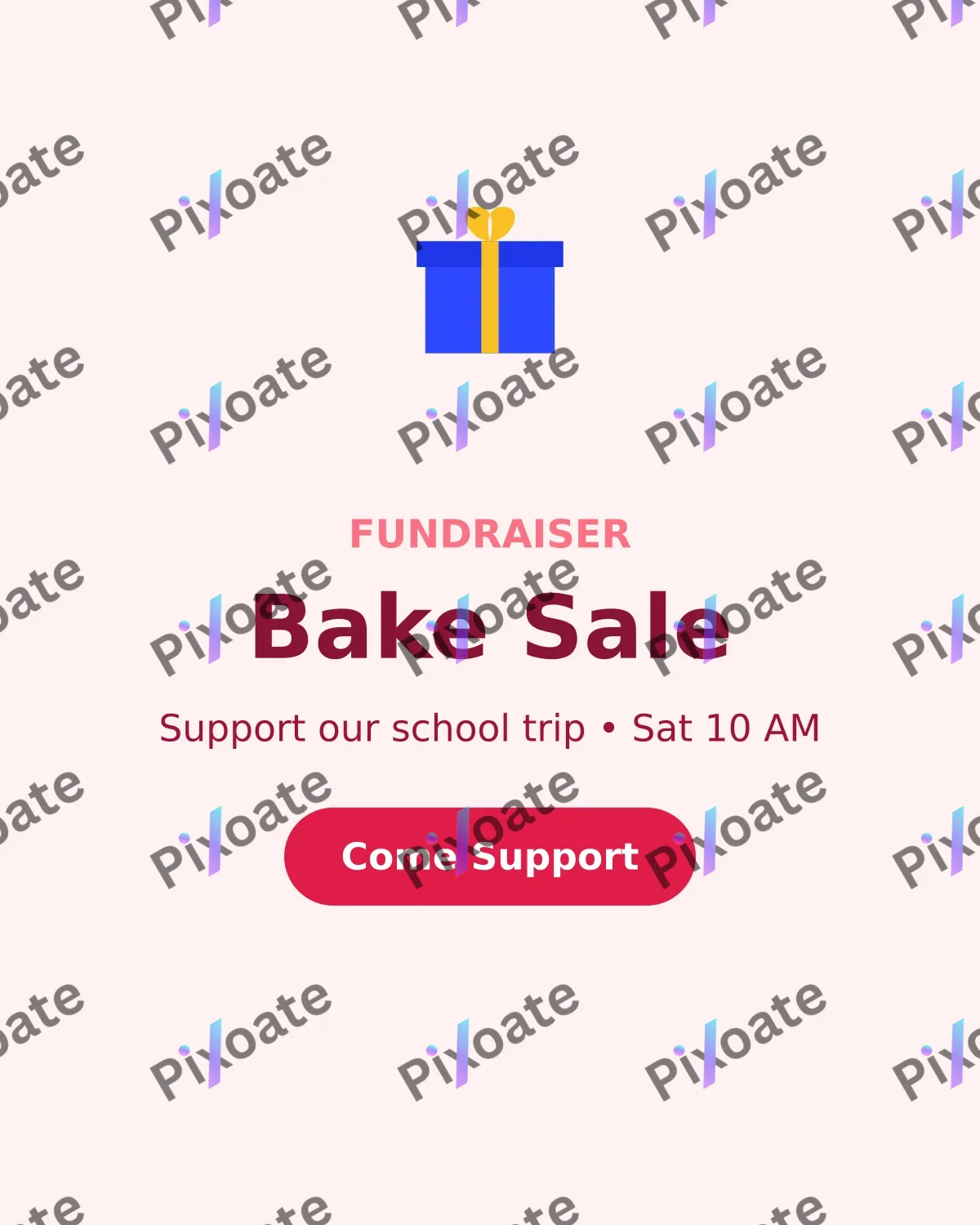 Fundraiser Fundraiser — editable white school template, instagram portrait