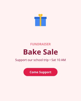 Fundraiser — editable white school template, instagram portrait