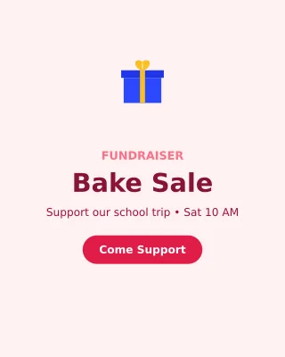 Fundraiser — editable white school template, instagram portrait