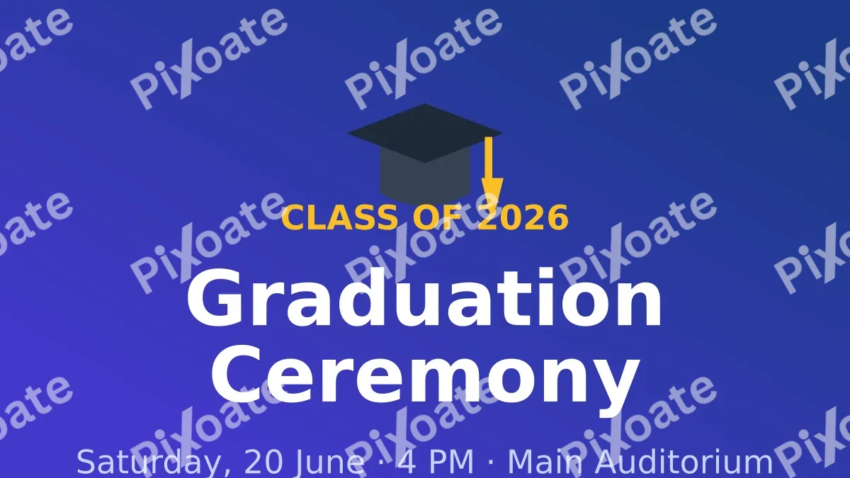 Graduation Ceremony Graduation Ceremony — editable blue school template, youtube thumbnail