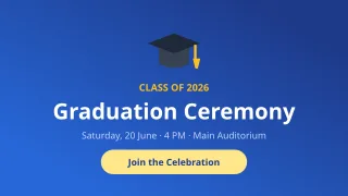 Graduation Ceremony — editable blue school template, youtube thumbnail