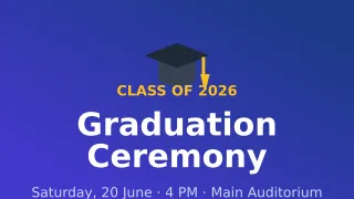 Graduation Ceremony — editable blue school template, youtube thumbnail